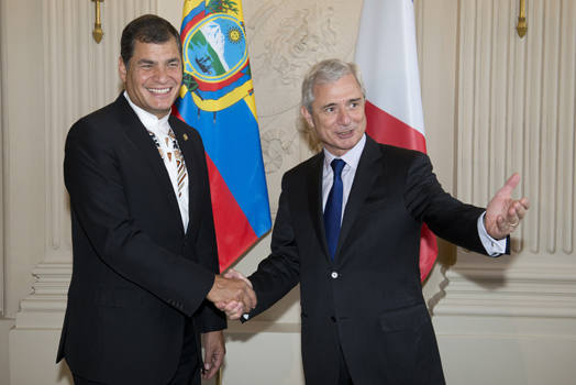 Entretien avec M. Rafael Correa Delgado, Président de la République d'Équateur
