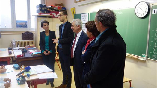 Déplacement avec Najat Vallaud-Belkacem, Ministre de l'Éducation nationale, de l'Enseignement supérieur et de la Recherche, en Seine-Saint-Denis