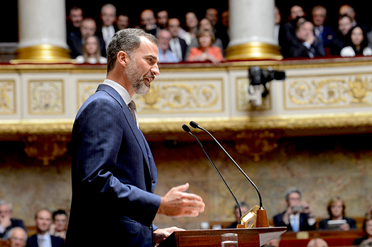 Réception à l'Assemblée nationale de leurs Majestés le Roi et la Reine d’Espagne