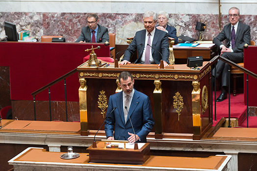 Réception à l'Assemblée nationale de leurs Majestés le Roi et la Reine d’Espagne