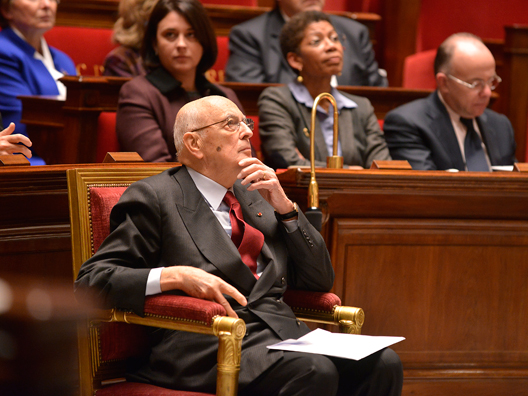 Réception à l'Assemblée nationale de M. Giorgio Napolitano, Président de la République italienne