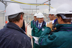 Visite du chantier de restauration des murs d’enceinte de l’Hémicycle