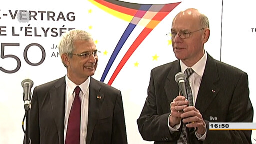 Conférence de presse de Claude Bartolone et Norbert Lammert à l'issue de la séance commune du Bundestag et de l'Assemblée nationale