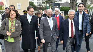 Déplacement conjoint de Claude Bartolone et de Martin Schulz à Bondy